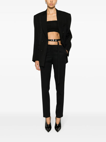 Waist-Strap Wool Trousers