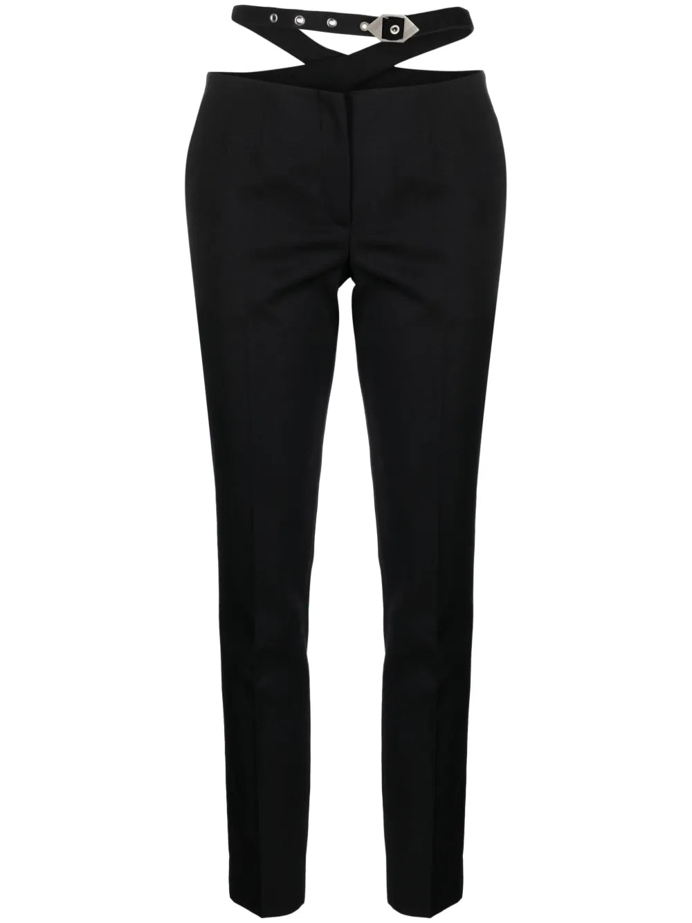 Waist-Strap Wool Trousers
