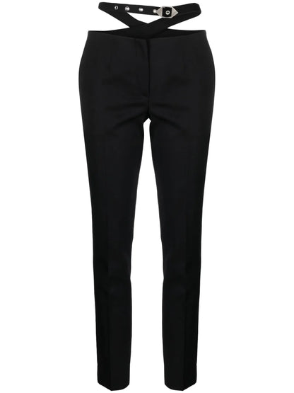 Waist-Strap Wool Trousers