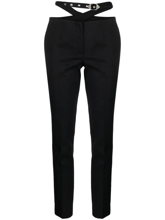 Waist-Strap Wool Trousers