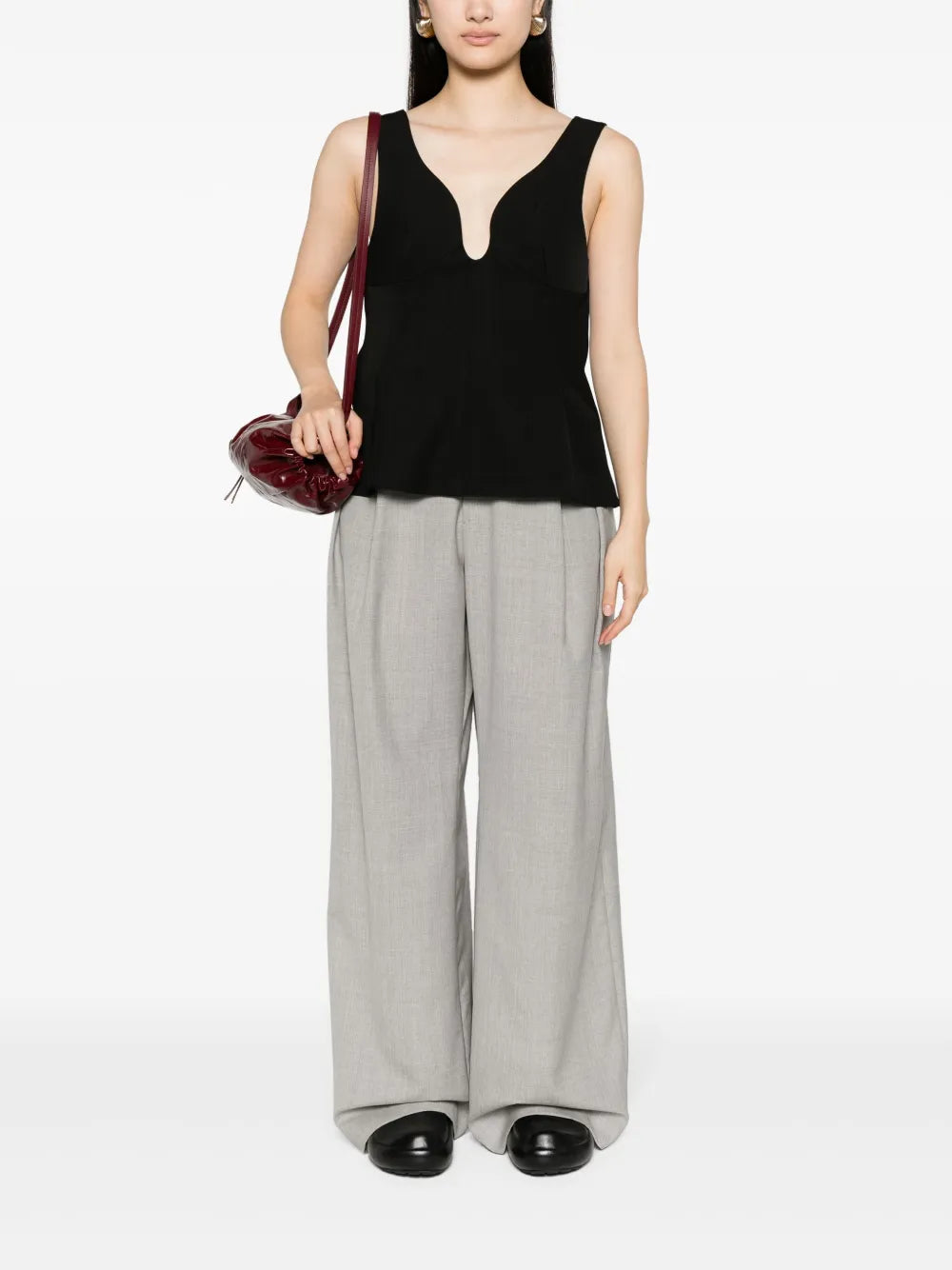 Scoop-Neck Textured Top