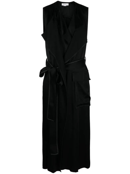 Belted Sleeveless Midi Dress