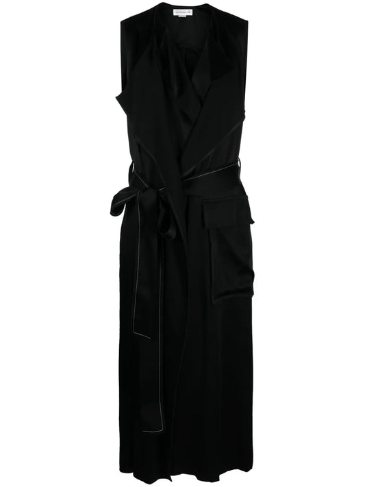 Belted Sleeveless Midi Dress