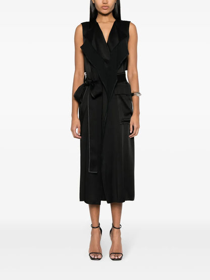 Belted Sleeveless Midi Dress