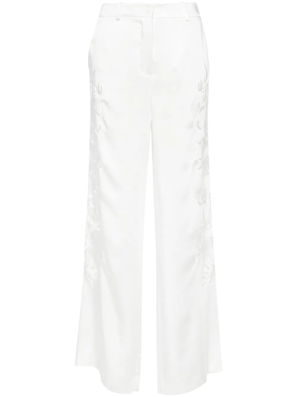 Dragon-Embroidered Straight Trousers