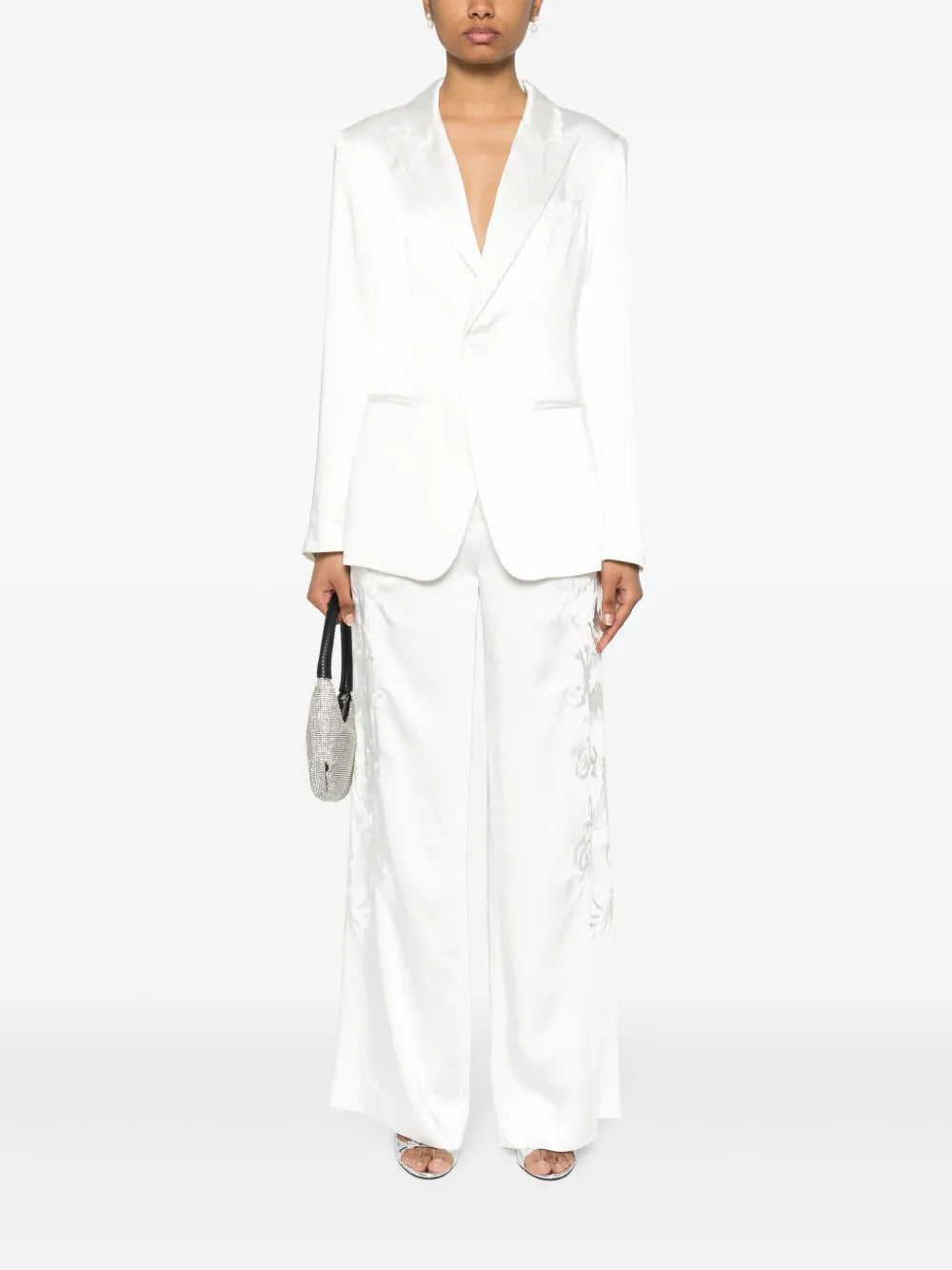 Dragon-Embroidered Straight Trousers