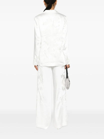 Dragon-Embroidered Twill Blazer