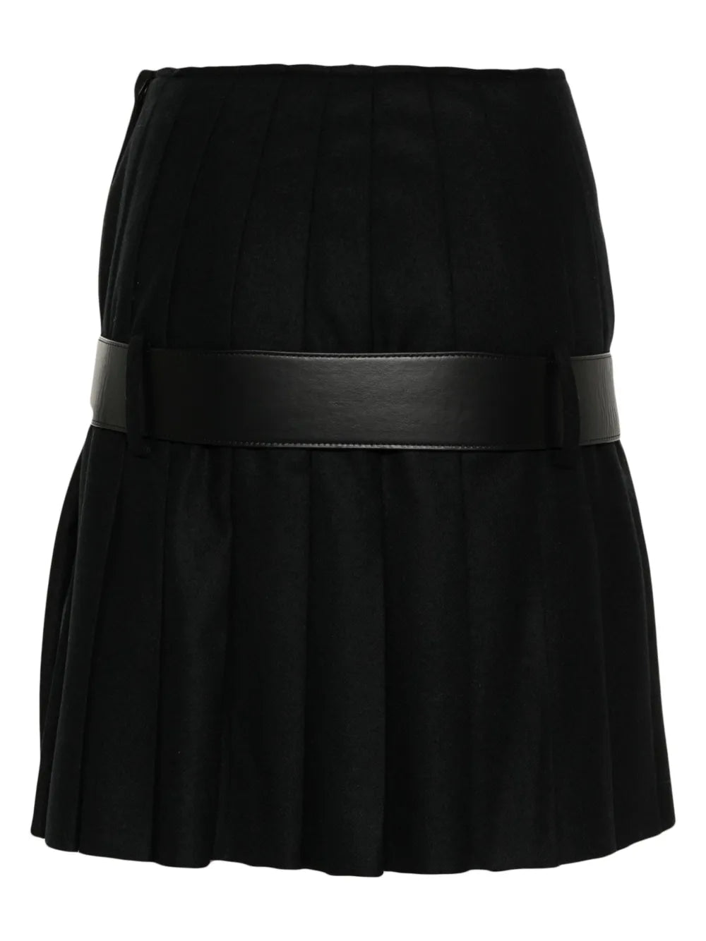 Restraint Pleated Wool Skirt