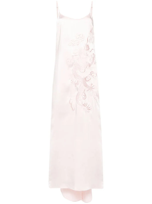 Pam Dragon-Embroidered Maxi Dress