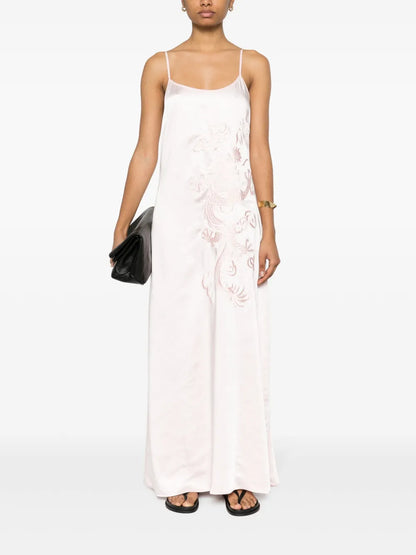 Pam Dragon-Embroidered Maxi Dress