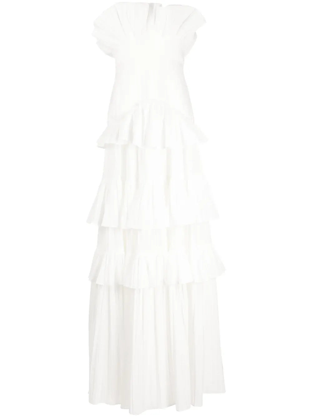 Ascot Ruffled Strapless Gown