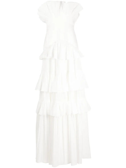 Ascot Ruffled Strapless Gown