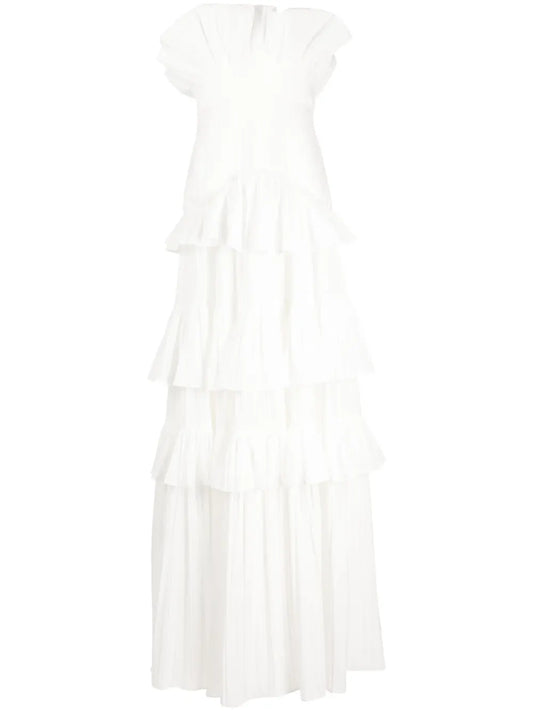 Ascot Ruffled Strapless Gown