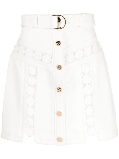 Heathcote Dot-Embroidered Miniskirt