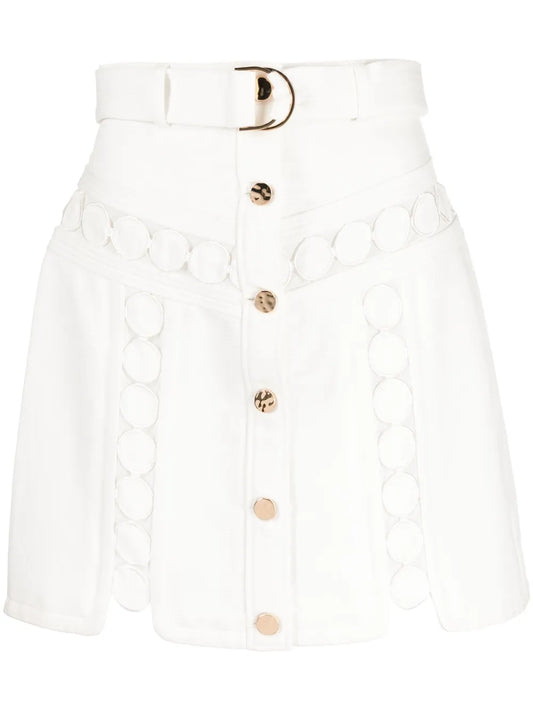 Heathcote Dot-Embroidered Miniskirt