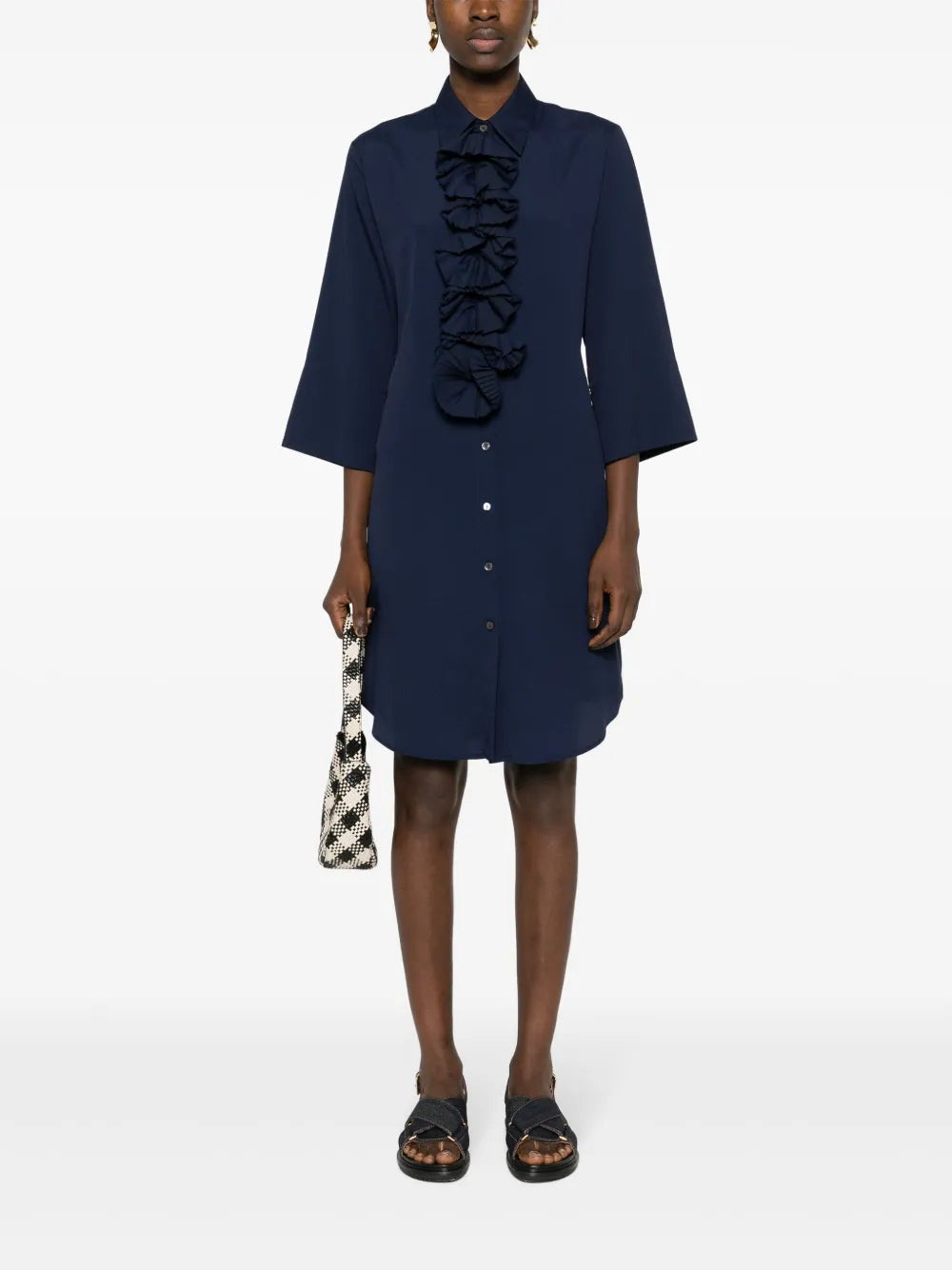 Ruffled-Detail A-Line Dress