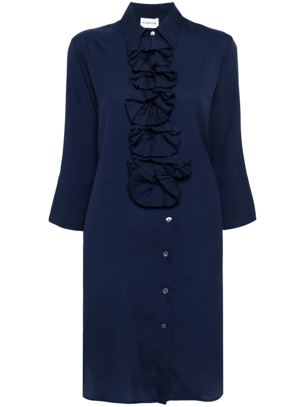 Ruffled-Detail A-Line Dress