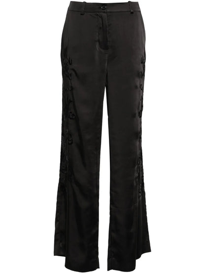 Dragon-Embroidered Straight Trousers