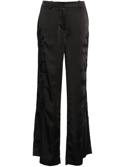 Dragon-Embroidered Straight Trousers