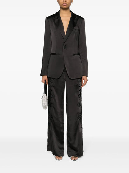 Dragon-Embroidered Straight Trousers