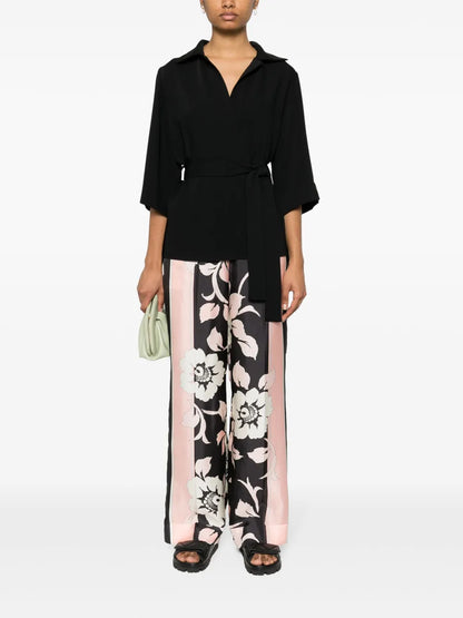 Tied-Waist Cady Blouse