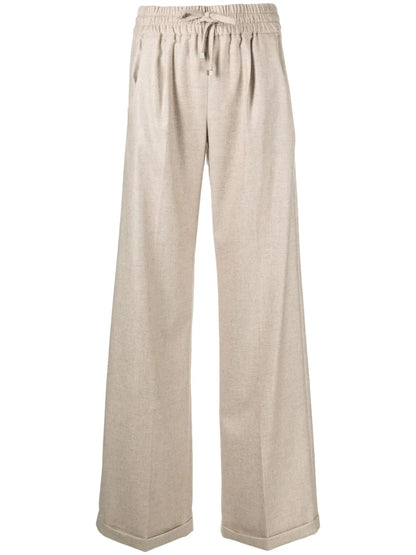 Wide-Leg Cashmere Trousers