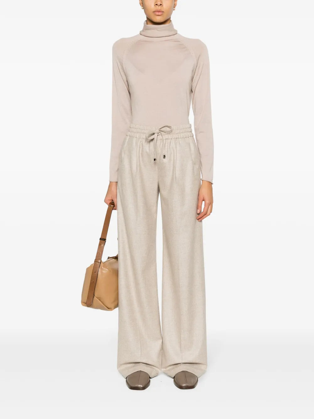 Wide-Leg Cashmere Trousers