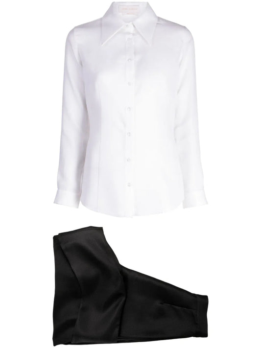 Mikado Piqué Trousers Set