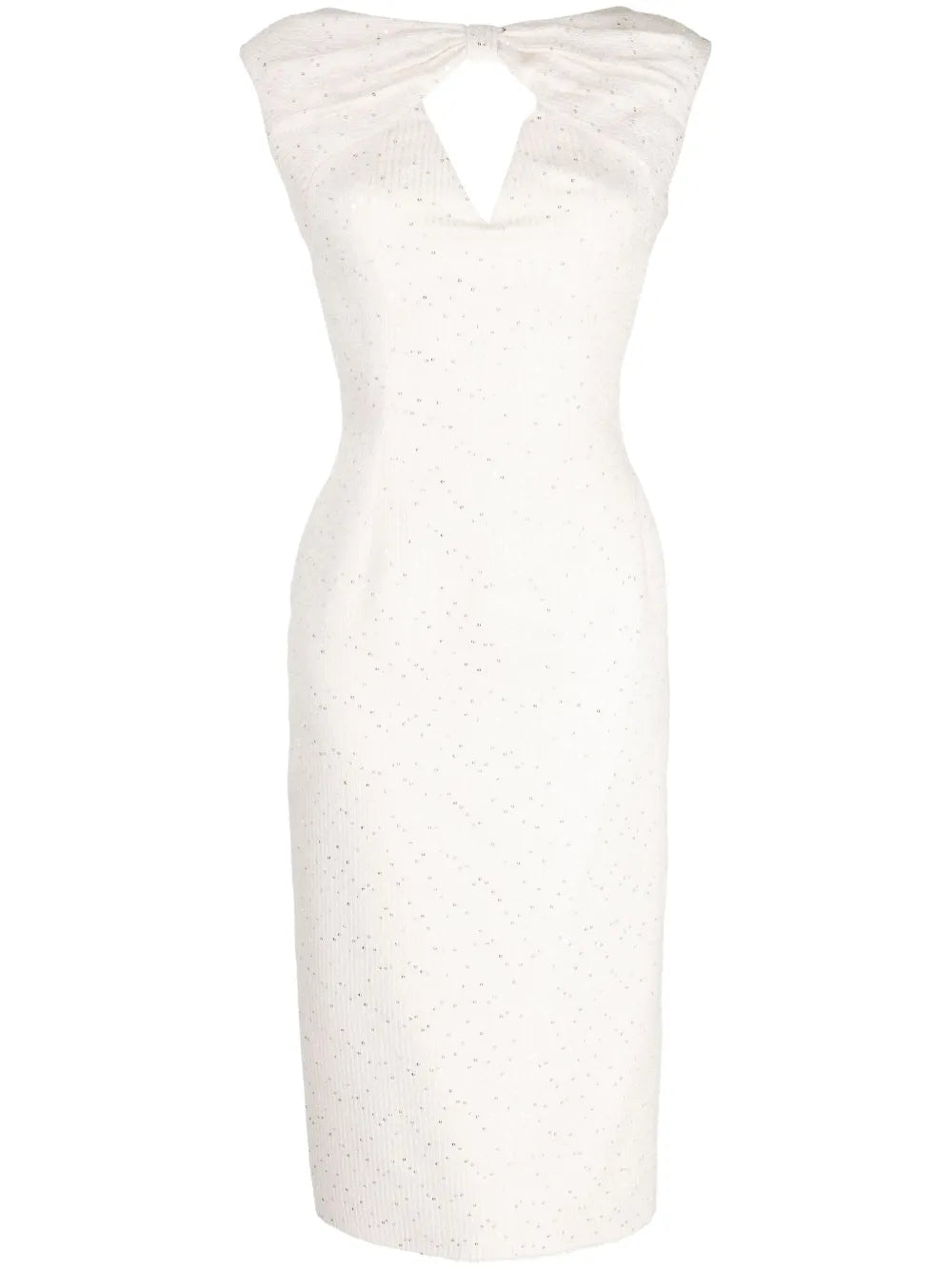 Sequin-Embellished Tweed Midi Dress