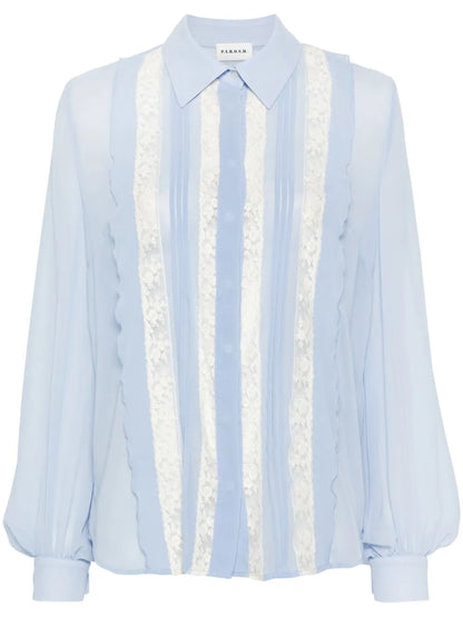 Lace-Panelling Shirt