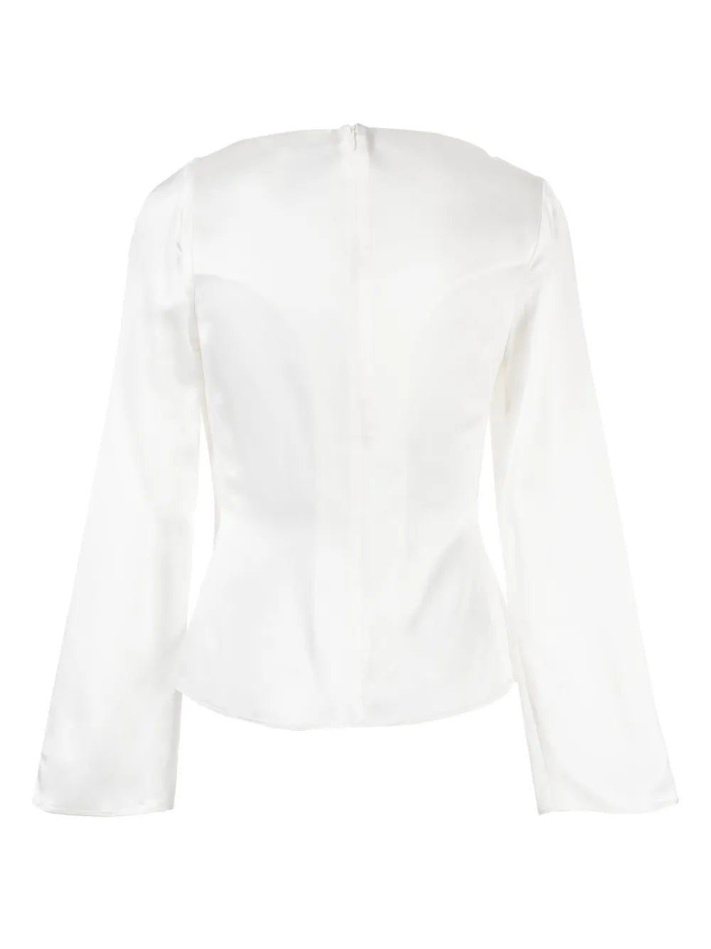 Hallett Long-Sleeve Satin Blouse