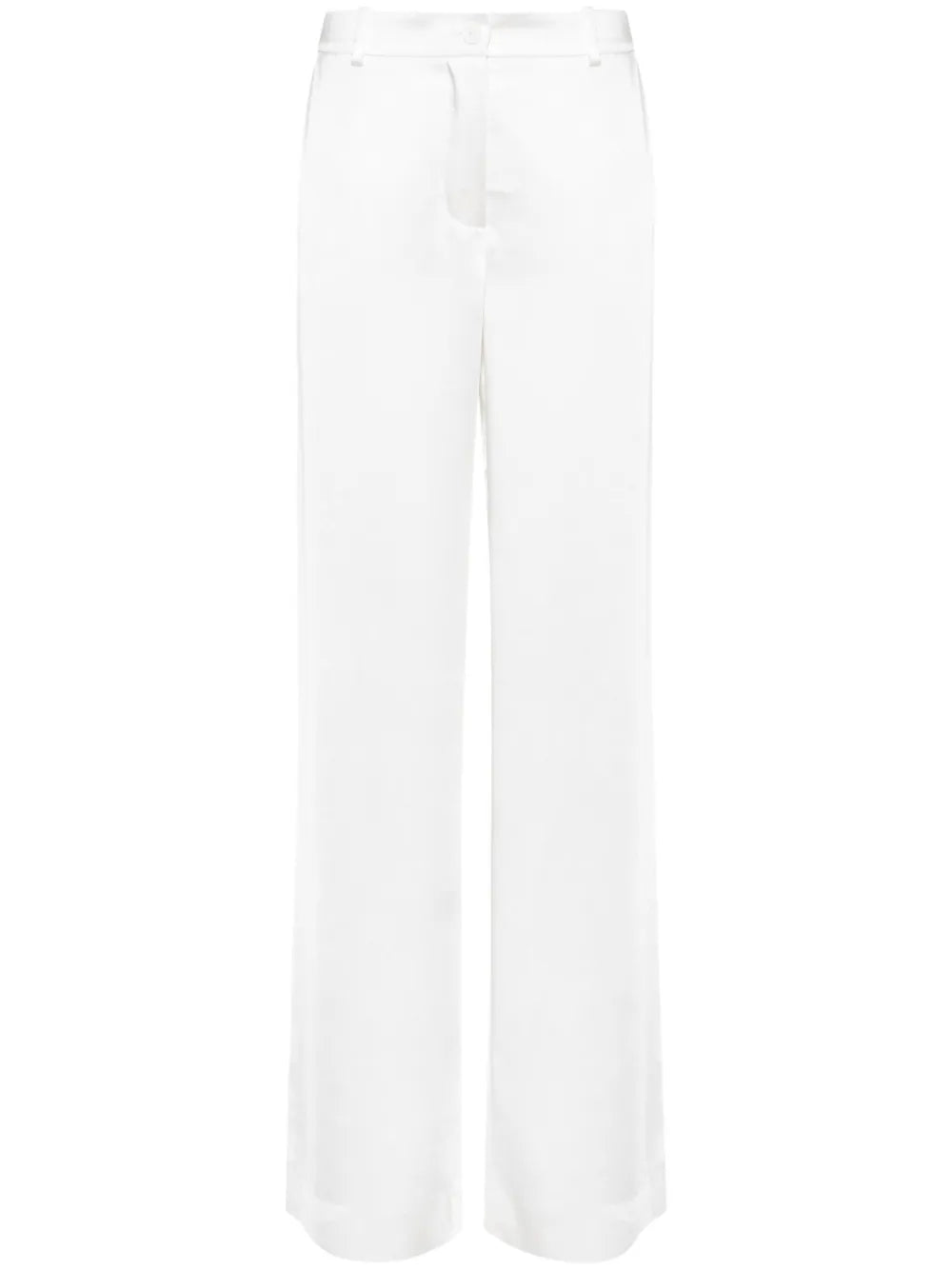 Satin-Finish Straight-Leg Trousers