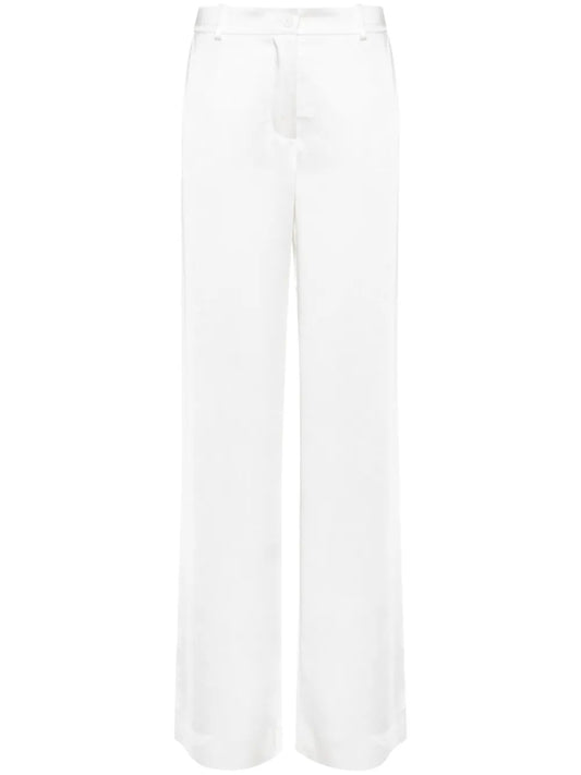 Satin-Finish Straight-Leg Trousers