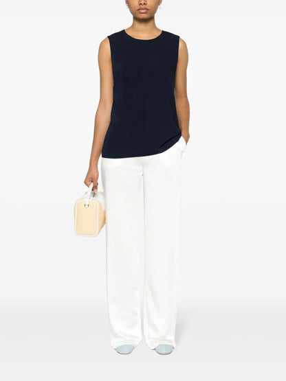 Satin-Finish Straight-Leg Trousers