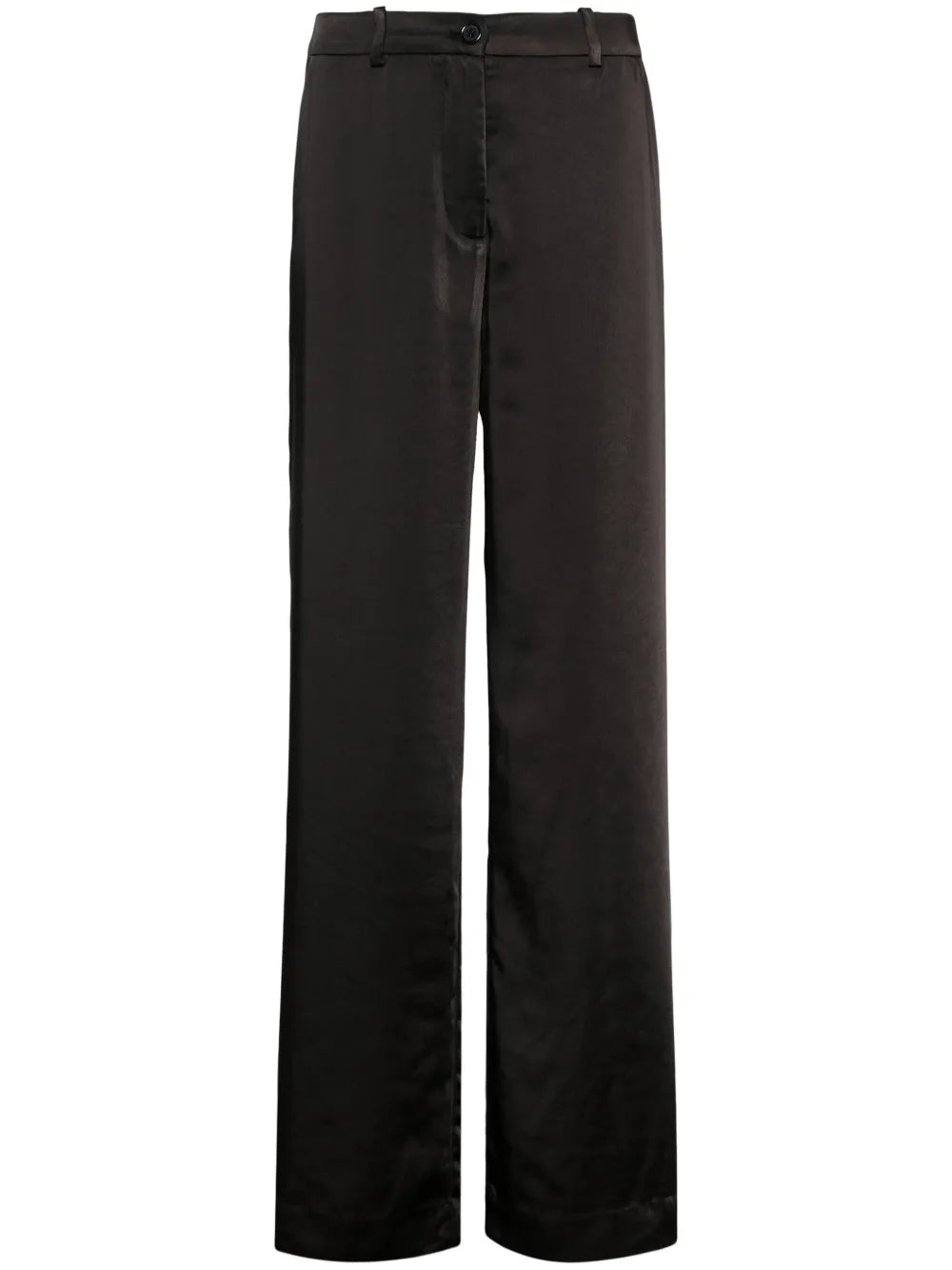 Satin-Finish Straight-Leg Trousers