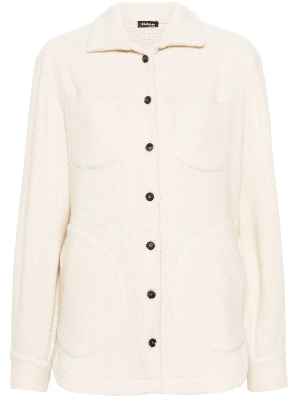 Button-Up Cashmere-Blend Shirt Jacket