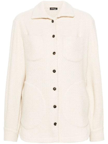 Button-Up Cashmere-Blend Shirt Jacket