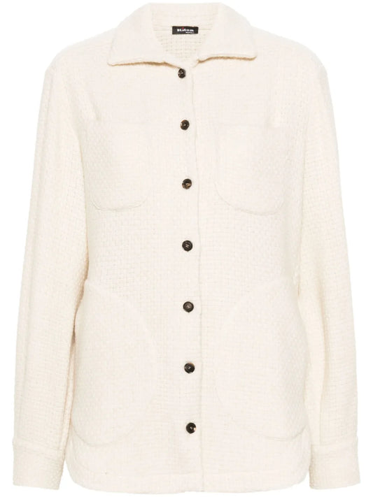 Button-Up Cashmere-Blend Shirt Jacket