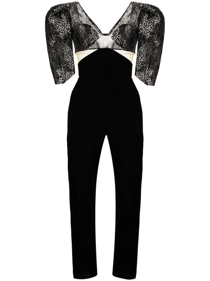 Mikado Panelled Crepe Jumpsuit