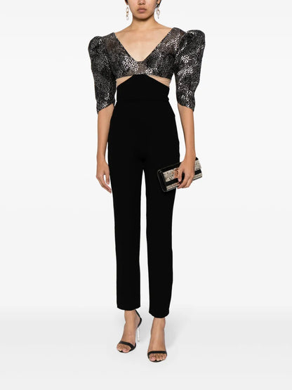 Mikado Panelled Crepe Jumpsuit