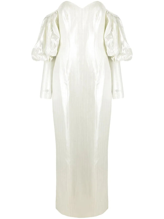 Juliet-Sleeves Lamé Gown