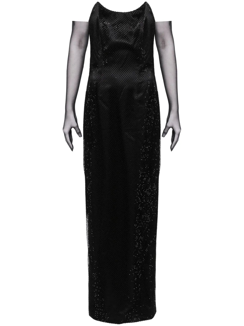 Rhinestone-Embellished Strapless Gown