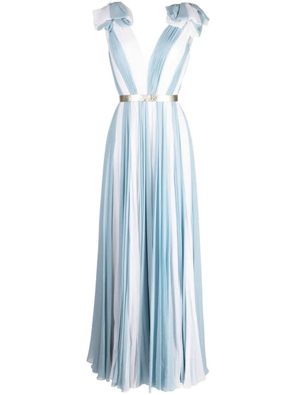 Laguna Pleated Silk Maxi Dress