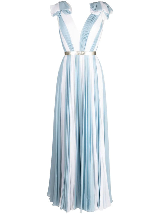 Laguna Pleated Silk Maxi Dress