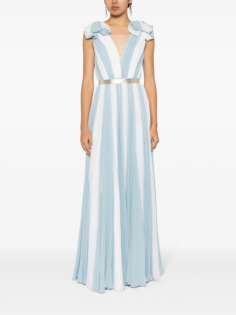 Laguna Pleated Silk Maxi Dress