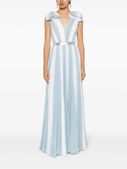Laguna Pleated Silk Maxi Dress