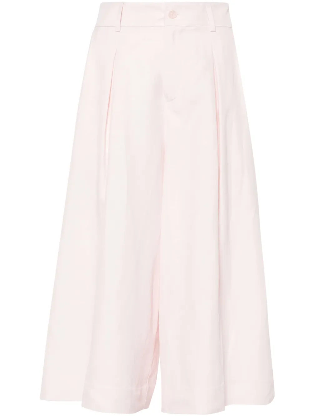 Pleated Knee-Length Shorts