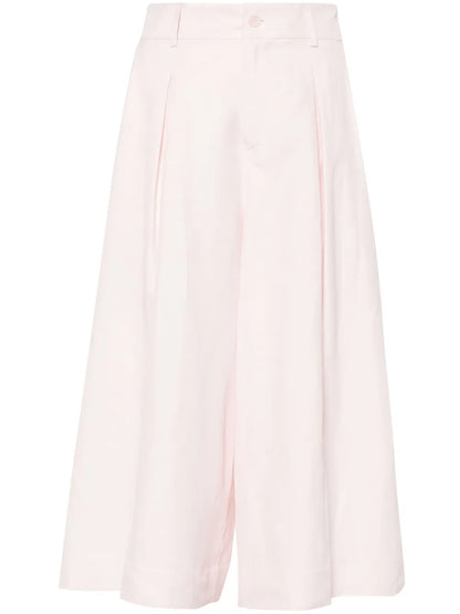 Pleated Knee-Length Shorts