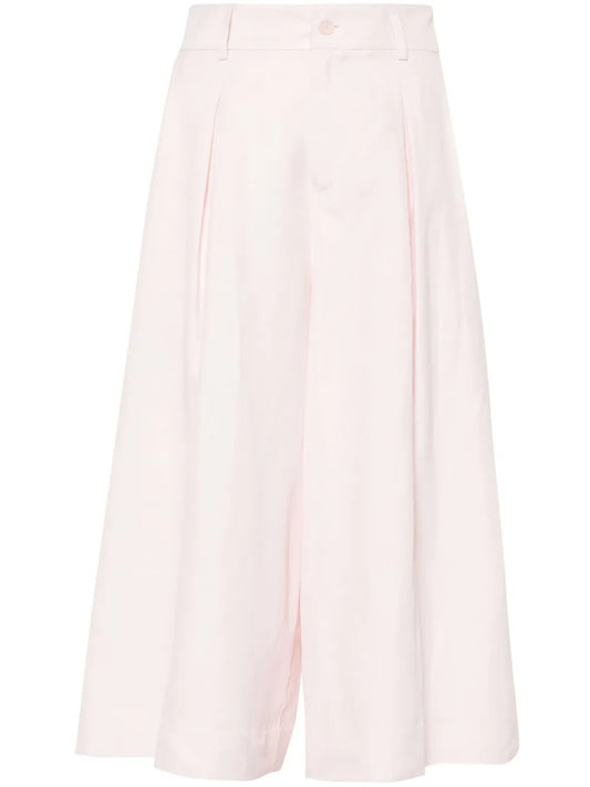 Pleated Knee-Length Shorts