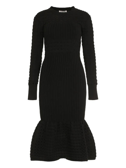 Knitted Mesh Midi Dress